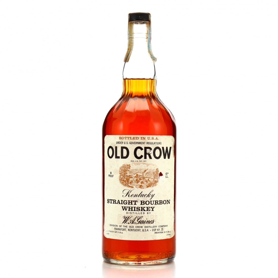 1964 Old Crow Bottled in Bond 5 Year Old Kentucky Straight Bourbon Whiskey 40-Oz Bottle