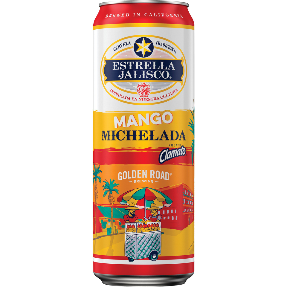 Estrella Jalisco Golden Road Brewing Mango Michelada Beer 24-Oz Can