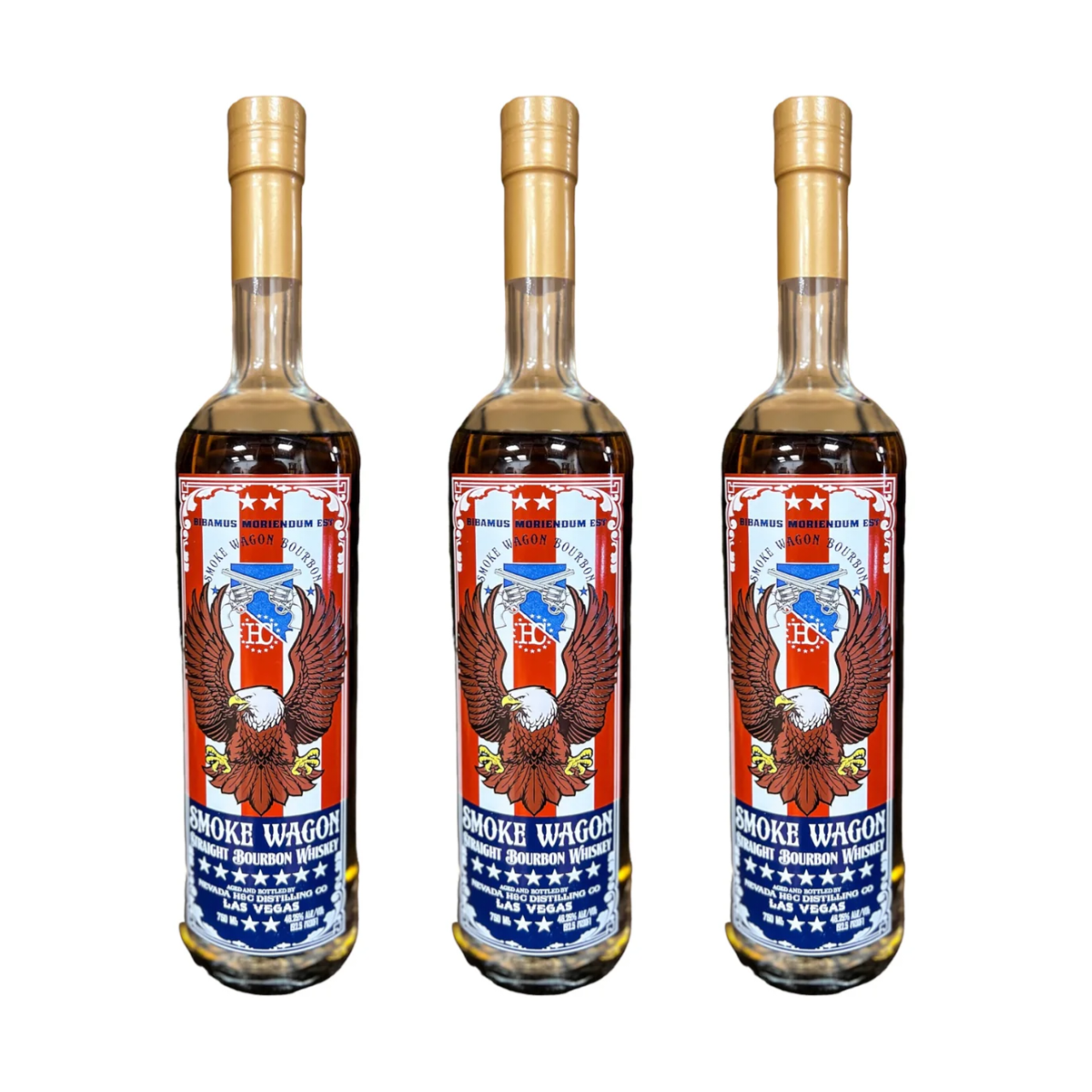 2024 Smoke Wagon Fourth of July Edition Straight Bourbon Whiskey Bundle 750ml 3-Pack