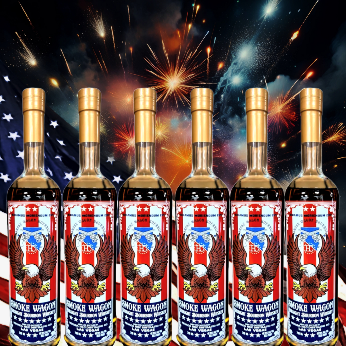 2024 Smoke Wagon Fourth of July Edition Straight Bourbon Whiskey Bundle 750ml 6-Pack