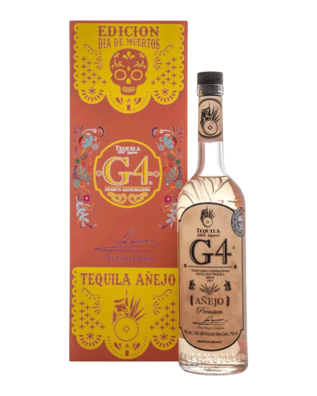 2025 G4 Edicion de Madera Dia de Muertos Anejo Tequila 750ml hi
