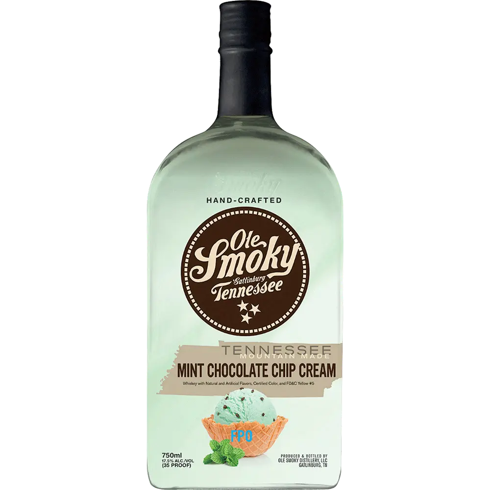 Ole Smoky Tennessee Whiskey Mint Chocolate Chip Cream
750ml