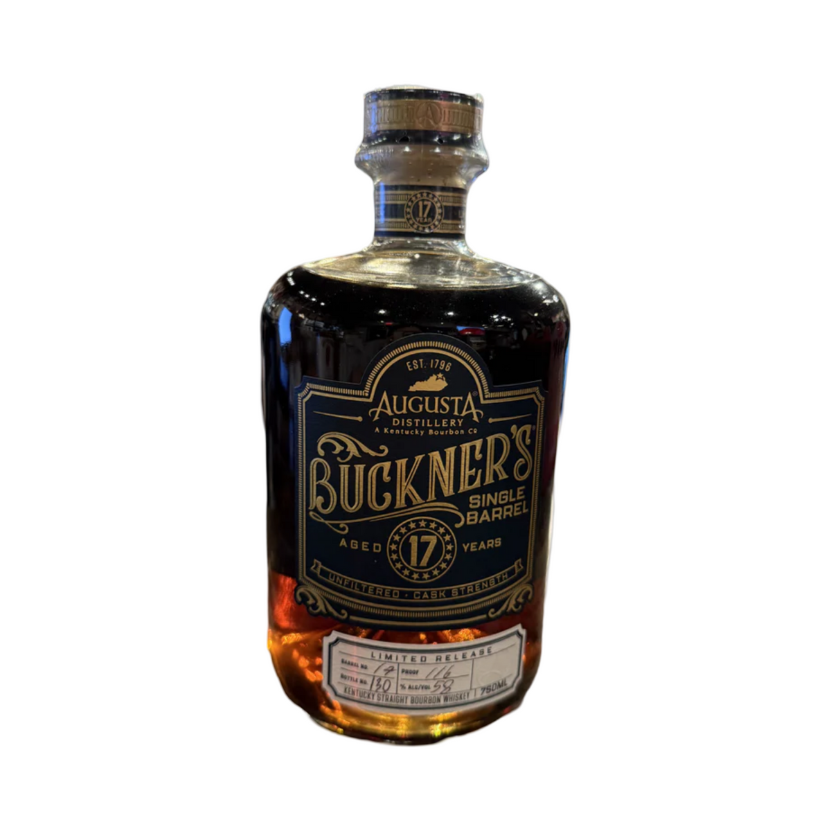 Augusta Limited Release Cask Strength Buckner's Single Barrel 17 Year Old Straight Bourbon Whiskey