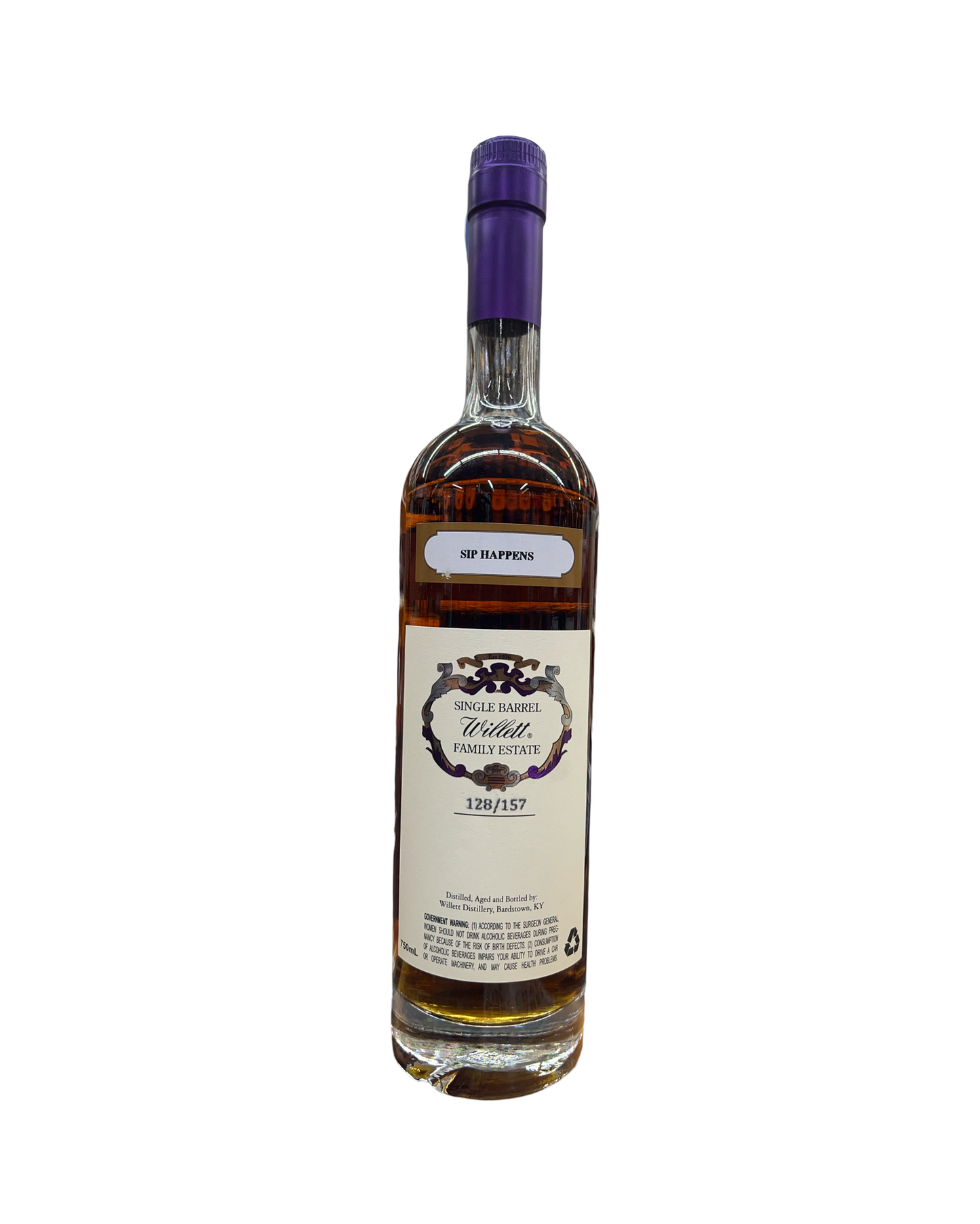 Willett Family Estate Bottled Single Barrel 11 Year Old Barrel No. 1044 Sip Happens Kentucky Straight Bourbon Whiskey