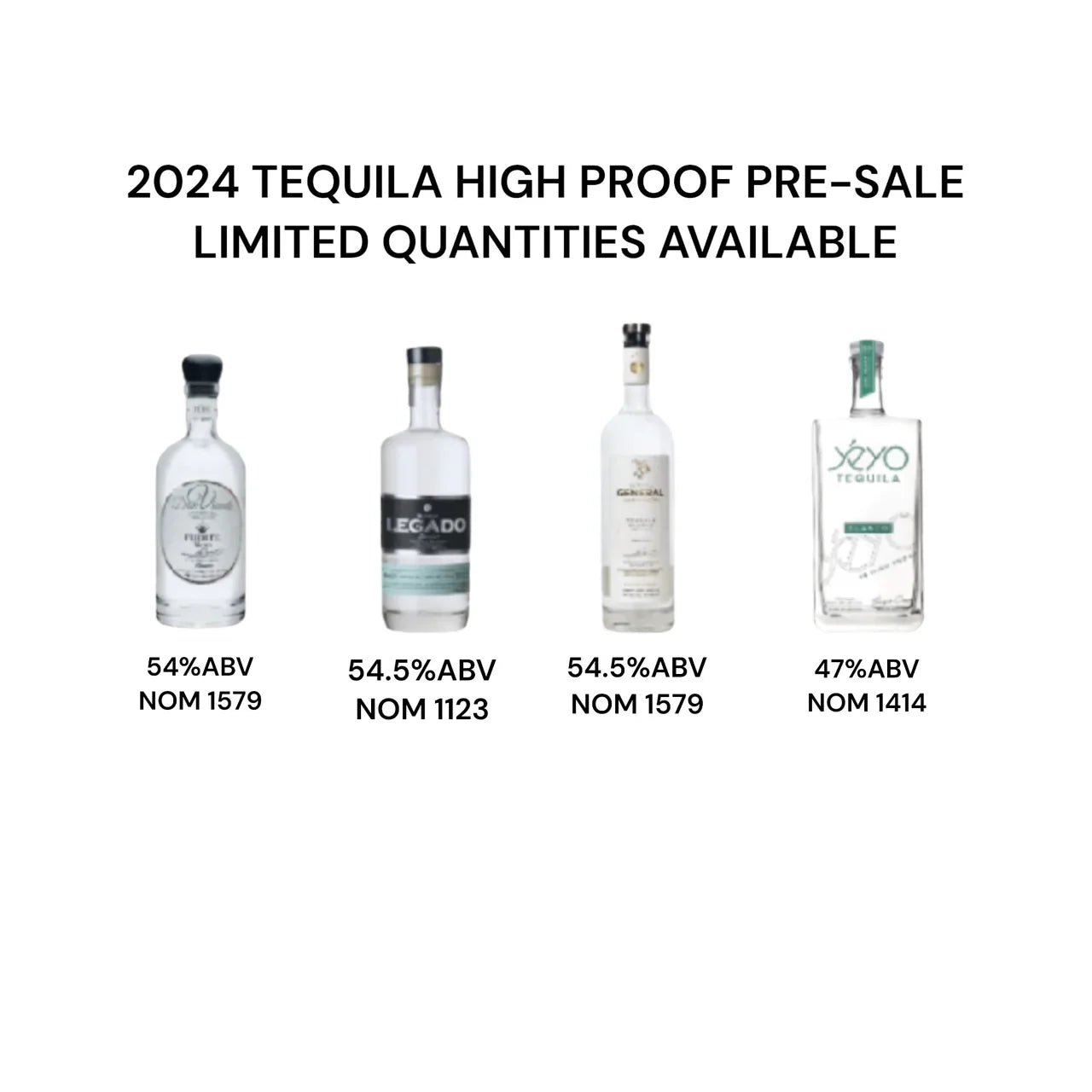 Yeyo Don Vicente, General Gorostieta & El Gran Legado High Proof Blanco Tequila Bundle 4-Pack
