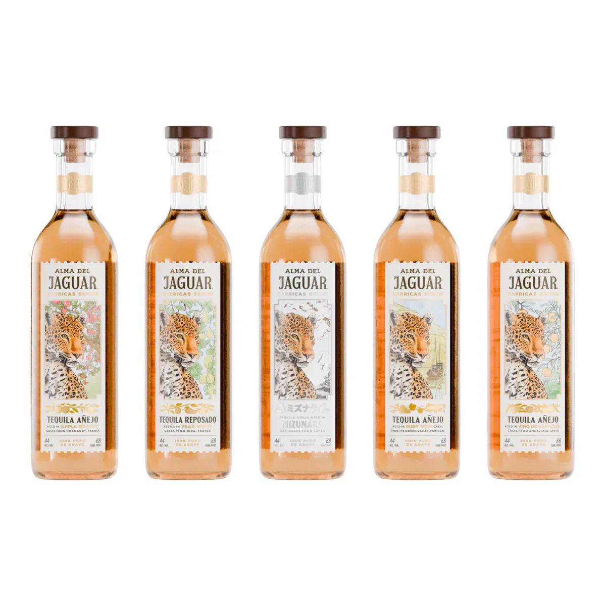 Alma Del Jaguar Anejo/Reposado Barricas Series Collection Bundle 5-Pack