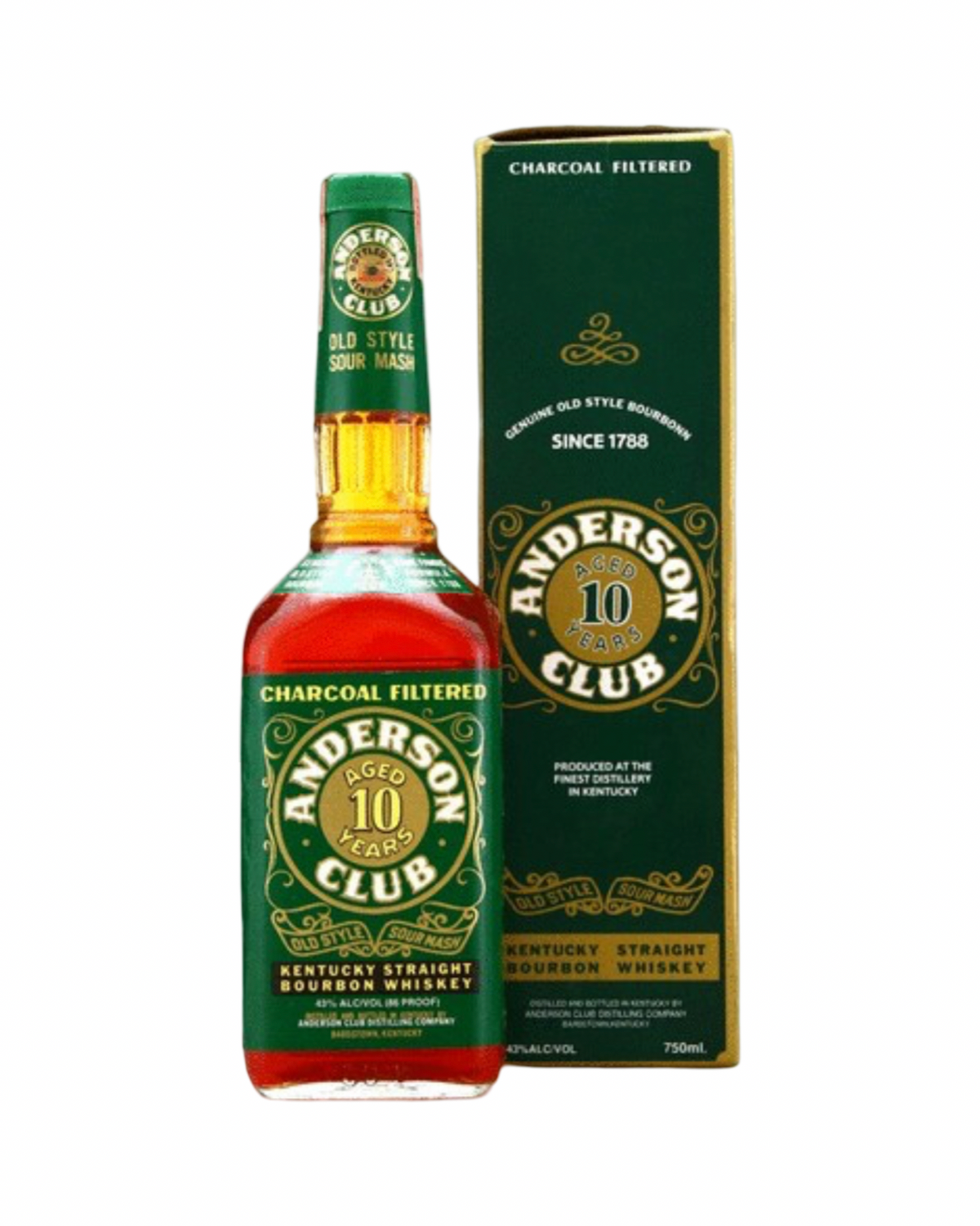 Anderson Club 10 Year Old Kentucky Straight Bourbon Whiskey 750ml