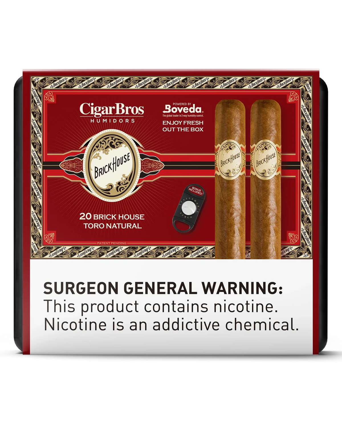 Brick House Toro Classic Cigar With Personal Humidor by CigarBros (Box of 20)