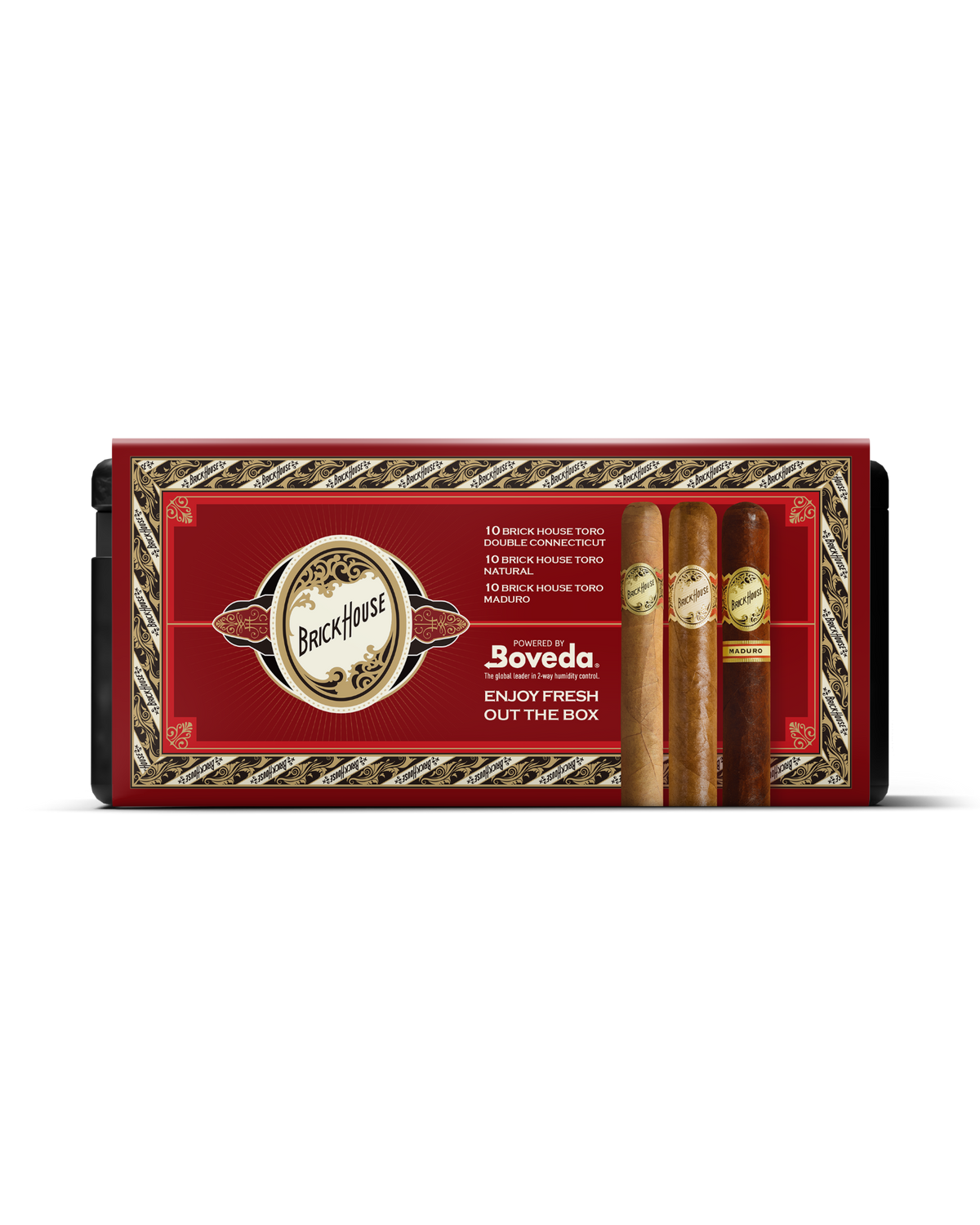 Brick House Toro Classic, Double Connecticut & Maduro Cigars Variety Set With Personal Humidor by CigarBros (Box of 7+7+7)