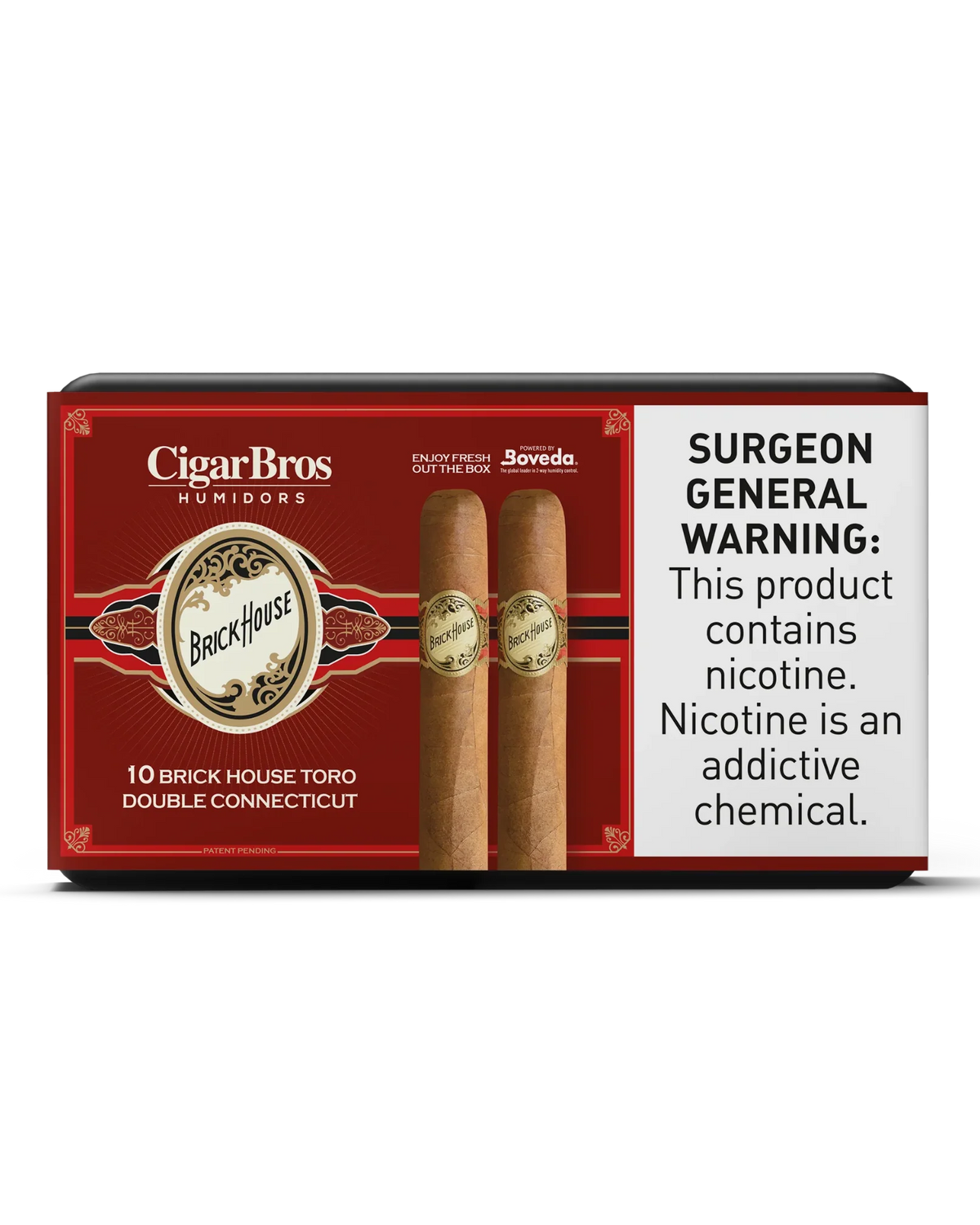 Brick House Toro Double Connecticut Cigar With Personal Humidor by CigarBros (Box of 10)