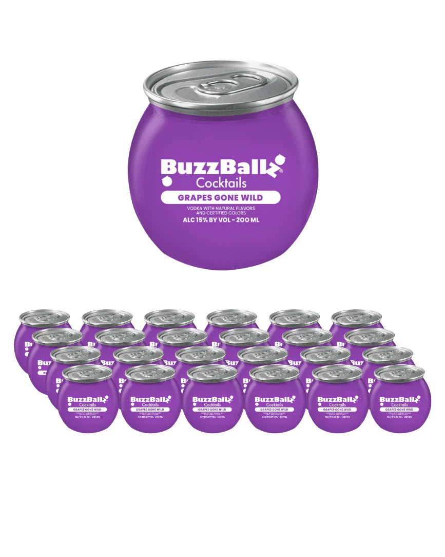 Buzz Ballz Grapes Gone Wild Ready to Go Cocktail 200ml Bundle 24-Pack