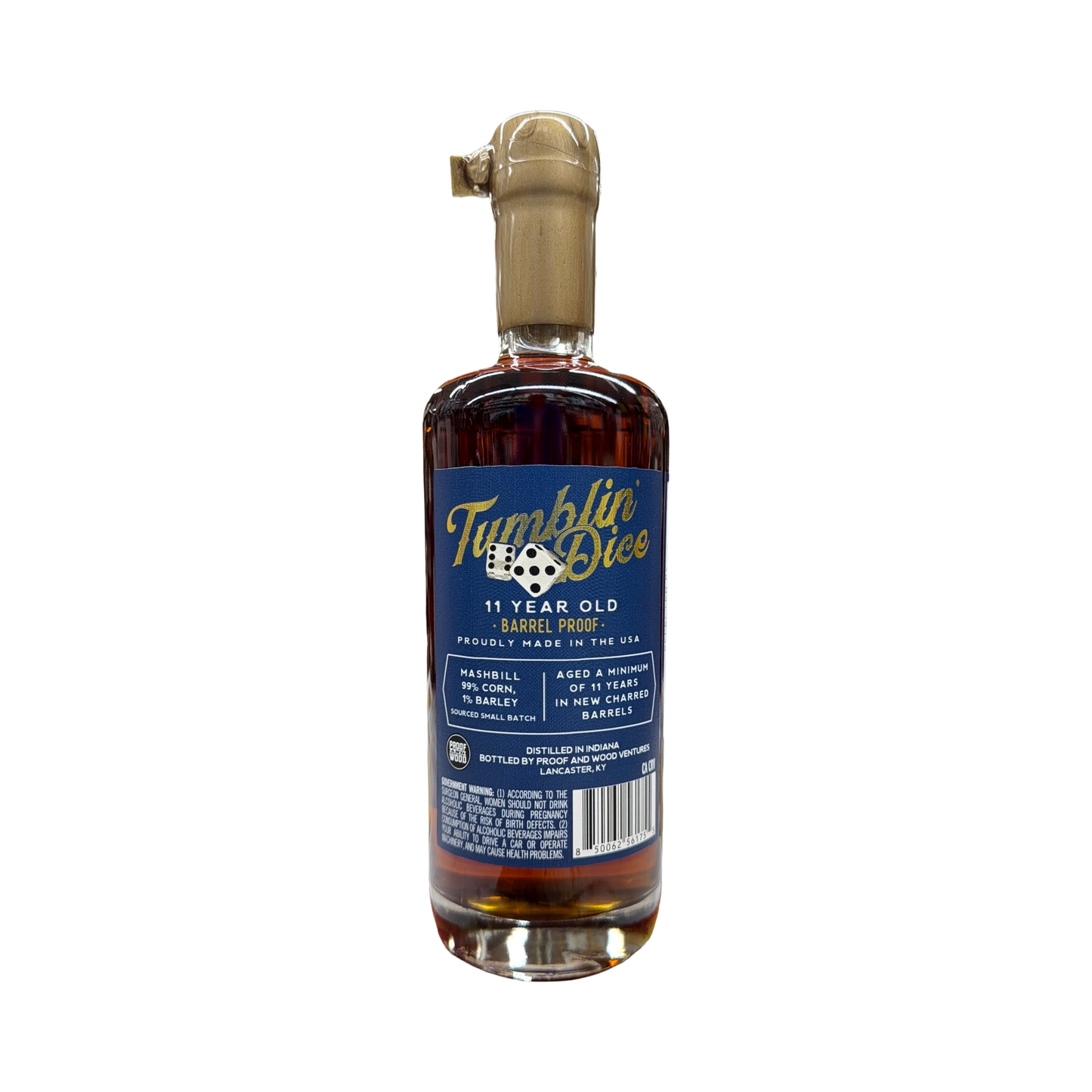 Tumblin’ Dice 11 Year Barrel Proof Straight Bourbon Whiskey Single Barrel (El Cerrito liquor Exclusive) 129.02