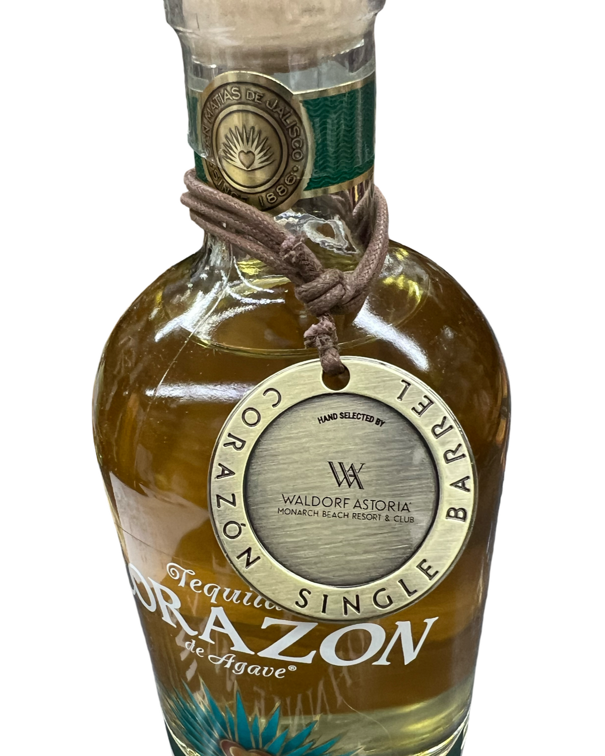 Corazon Single Barrel Aged in Blantion’s Bourbon Barrels Barrel Select Waldorf Astoria Monarch Beach Reposado Tequila 750ml