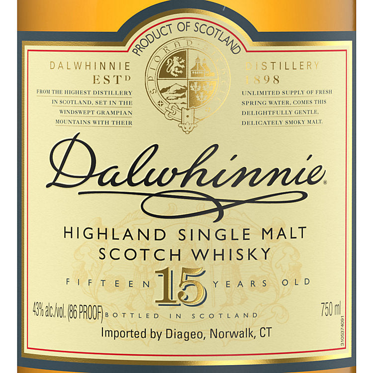 Dalwhinnie 15 Year Old Single Malt Scotch Whisky 750ml