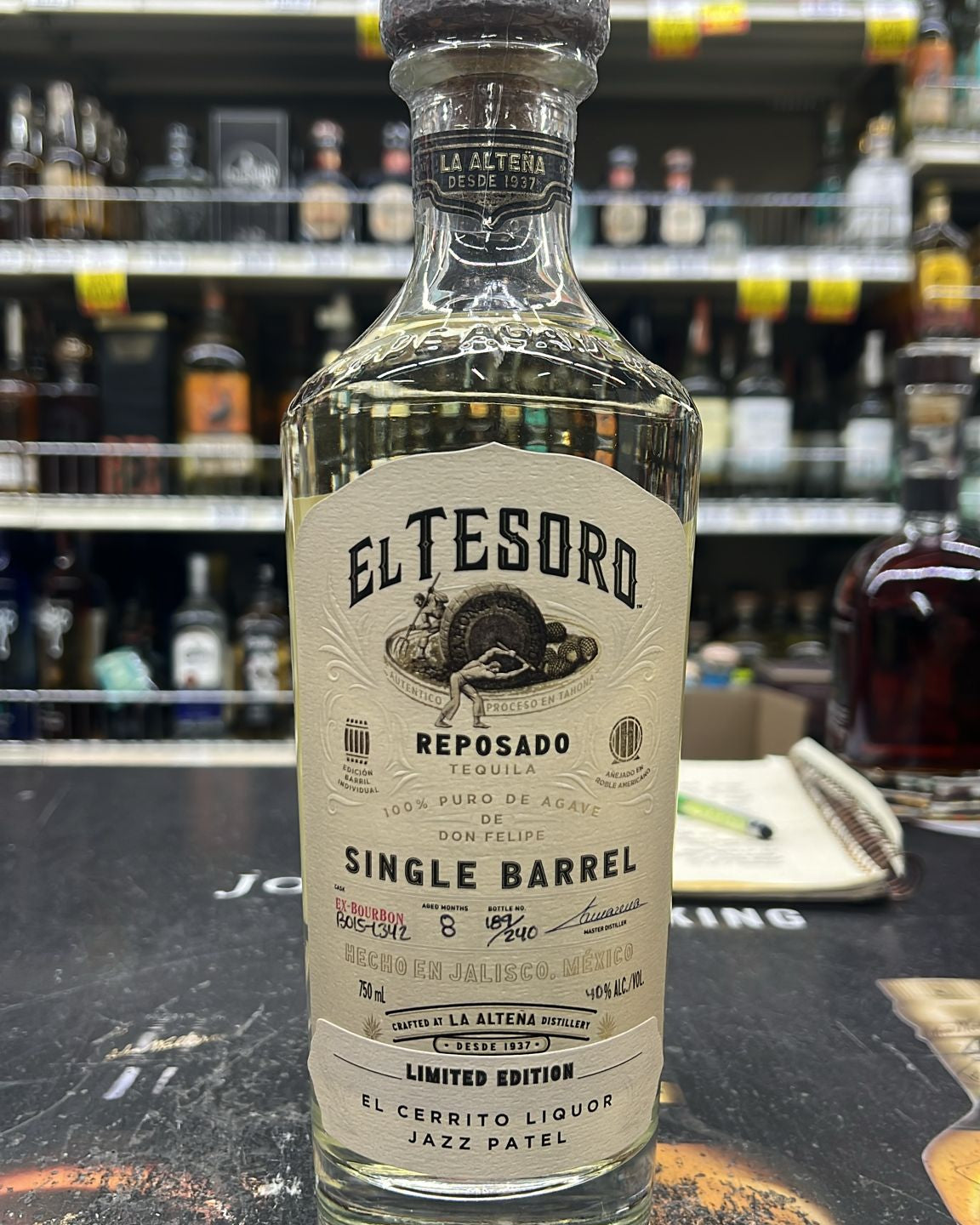 El Tesoro de Don Felipe Single Barrel El Cerrito Liquor Store Pick Reposado Tequila 750ml