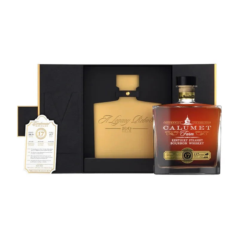 Calumet Farm 100th Anniversary 17 Year Old Glass Decanter Kentucky Straight Bourbon Whiskey