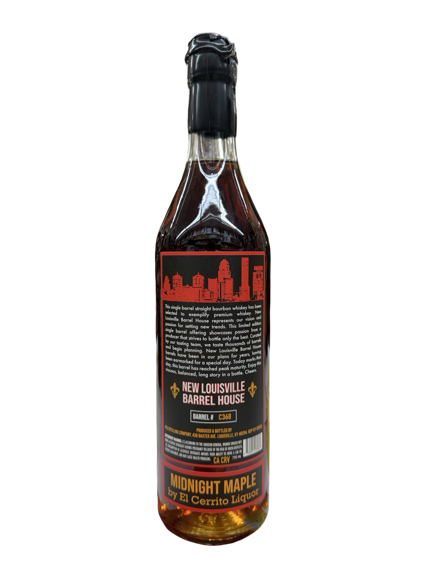 New Louisville Barrel House “Midnight Maple” — El Cerrito Liquor Single Barrel C368 (133.4 Proof)
