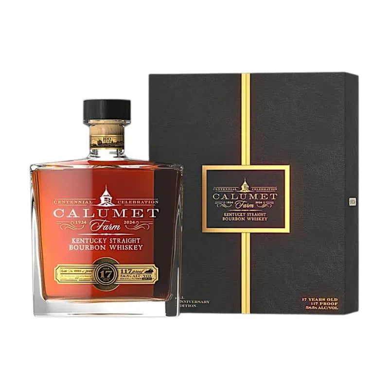 Calumet Farm 100th Anniversary 17 Year Old Glass Decanter Kentucky Straight Bourbon Whiskey