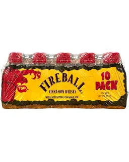 Fireball Hot Cinnamon Blended Whiskey 50ml Bottle 10-Pack