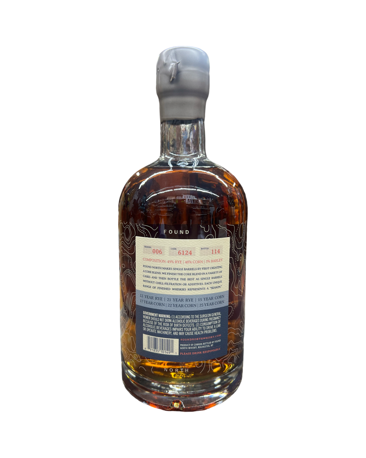 Found North Season 6 Cask #6124 Single Barrel Cask Strength El Cerrito Liquor Exclusive Finished in Orange Liqueur Whisky 750ml