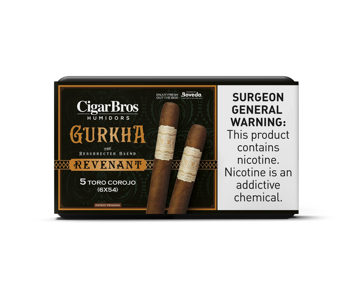 Gurkha Revenant Toro Corojo Cigar With Personal Humidor by CigarBros (Box of 5)
