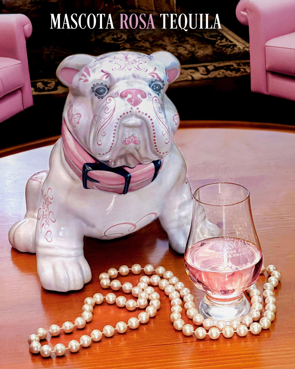 Mascota Bulldog Rosa Pink Edition Blanco Tequila