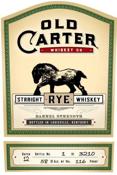 Old Carter Barrel Strength Batch 12 Straight Rye Whiskey 750ml