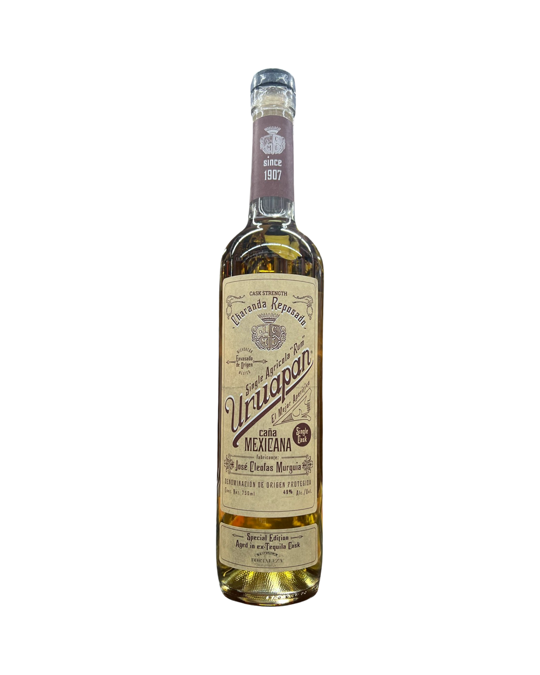 Uruapan Charanda Fortaleza Reposado Tequila Cask Finish Single Agricola Rum