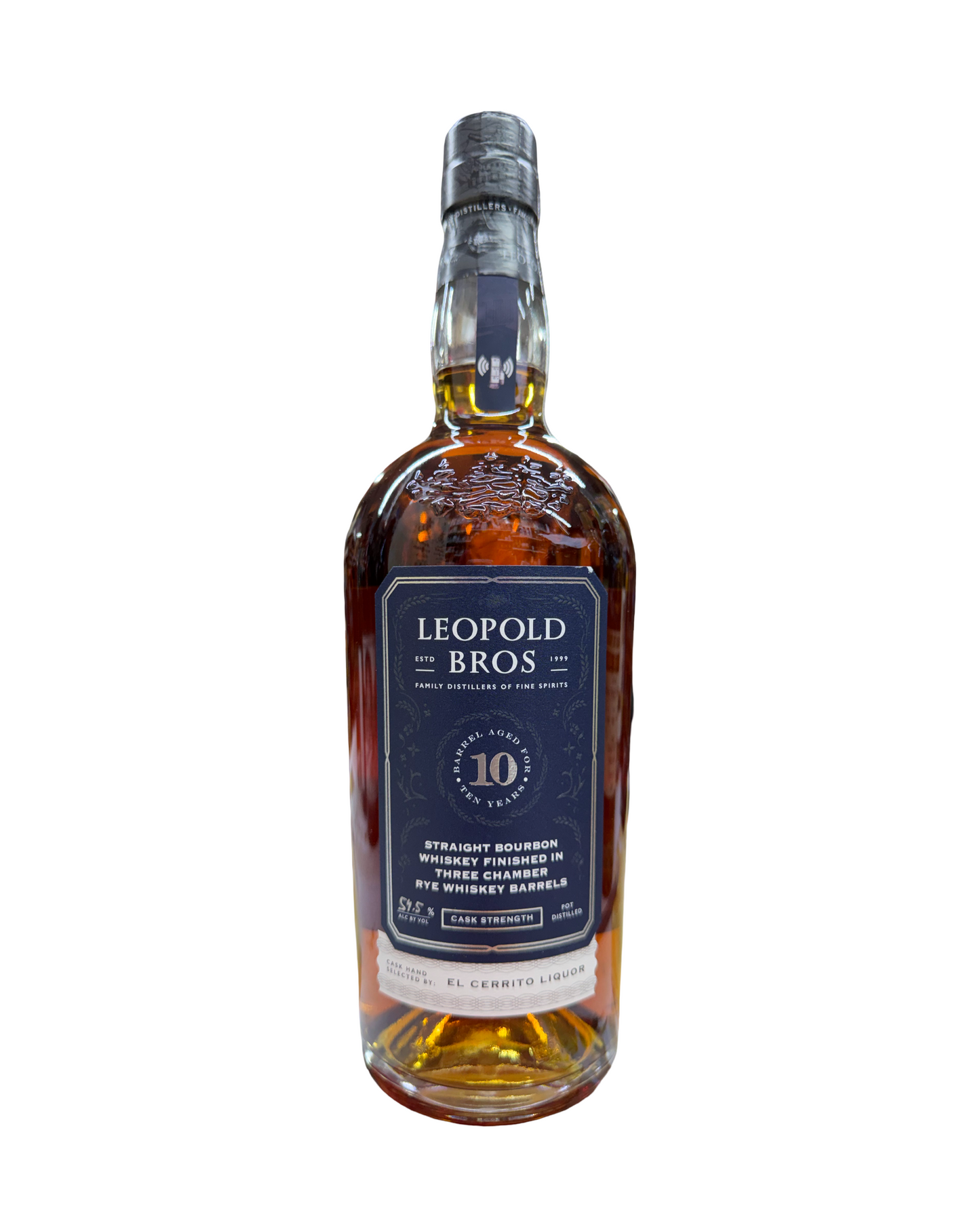 Leopold Bros. Finished in Three Chamber Rye Whiskey Barrels El Cerrito Liquor Store Pick Single Cask Selection 109 Proof 10 Year Old Straight Bourbon Whiskey