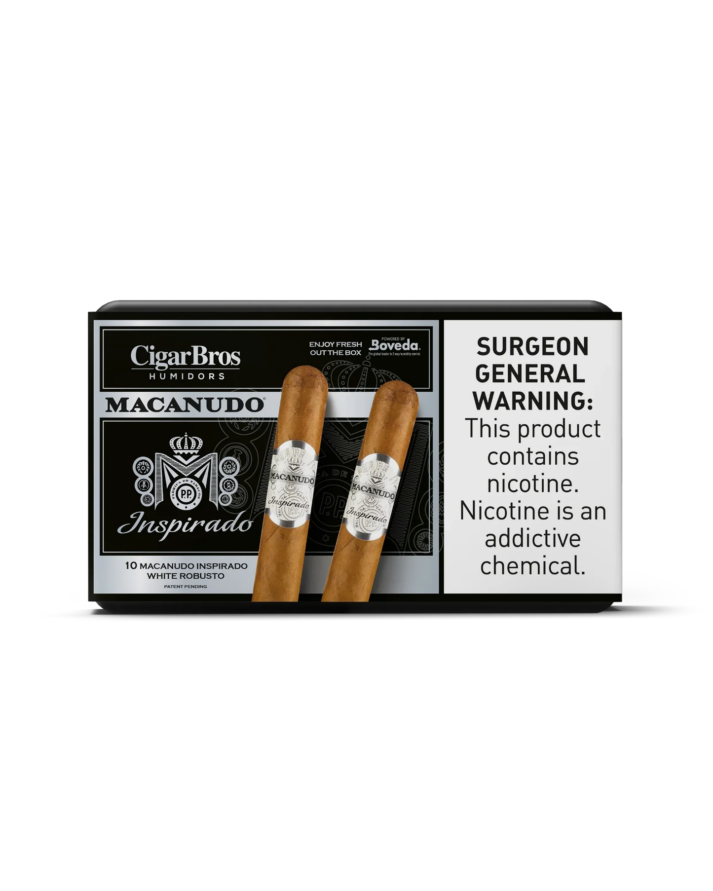 Macanudo Inspirado White Robusto Cigar With Personal Humidor by CigarBros (Box of 10)