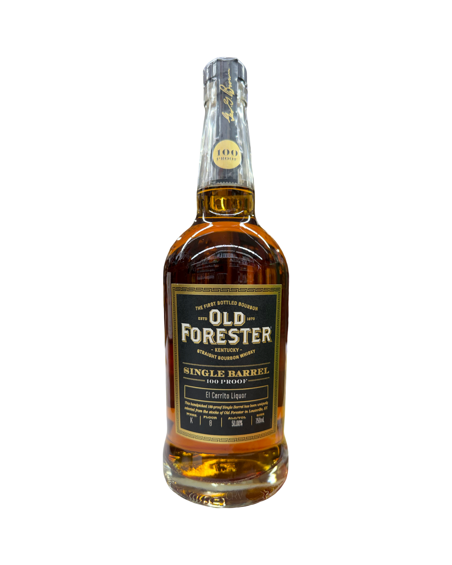 Old Forester 100 Proof Single Barrel El Cerrito Liquor Private Selection Store Pick Kentucky Straight Bourbon Whiskey 750ml