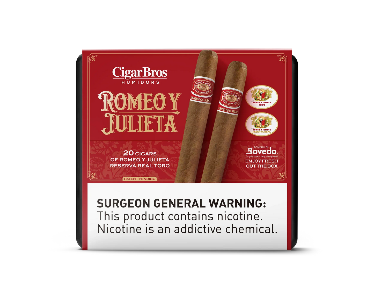Romeo Y Julieta Reserva Real Cigar With Personal Humidor by CigarBros (Box of 20)