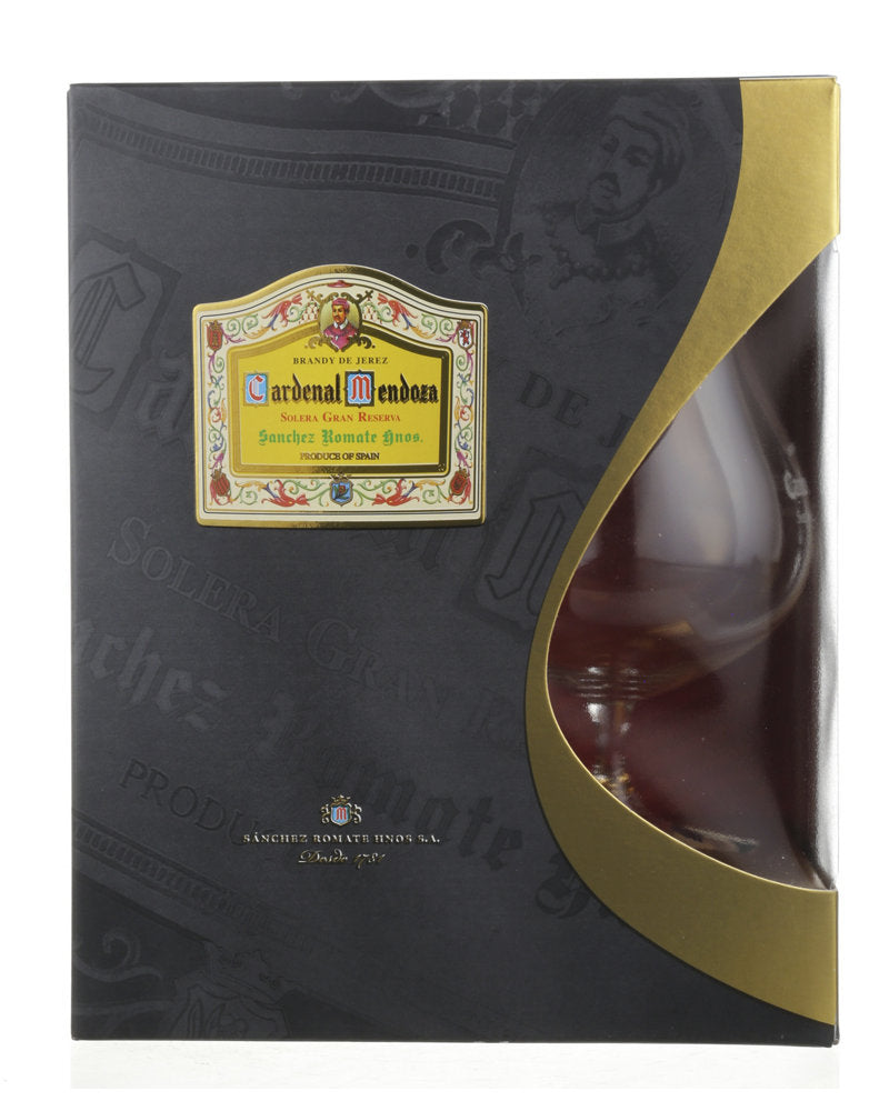 Sanchez Romate Cardenal Mendoza Clasico Solera Gran Reserva Brandy de Jerez WIth Snifter 750ml