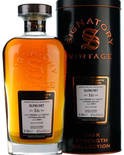 Signatory Vintage Cask Strength Collection Glenlivet 16 Year Old Single Malt Scotch Whisky 700ml