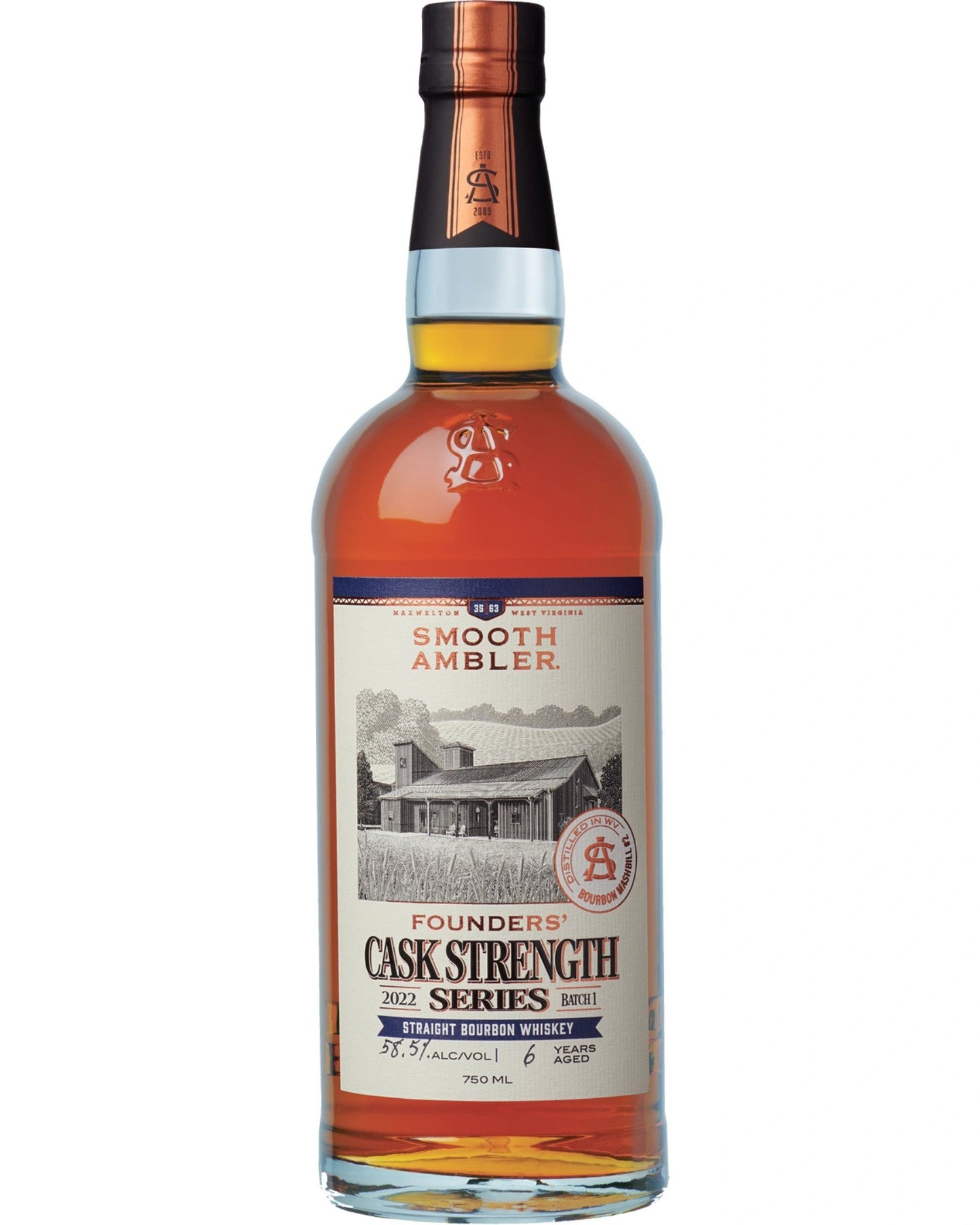 Smooth Ambler Founders Cask Strength Straight Bourbon Whiskey 750ml