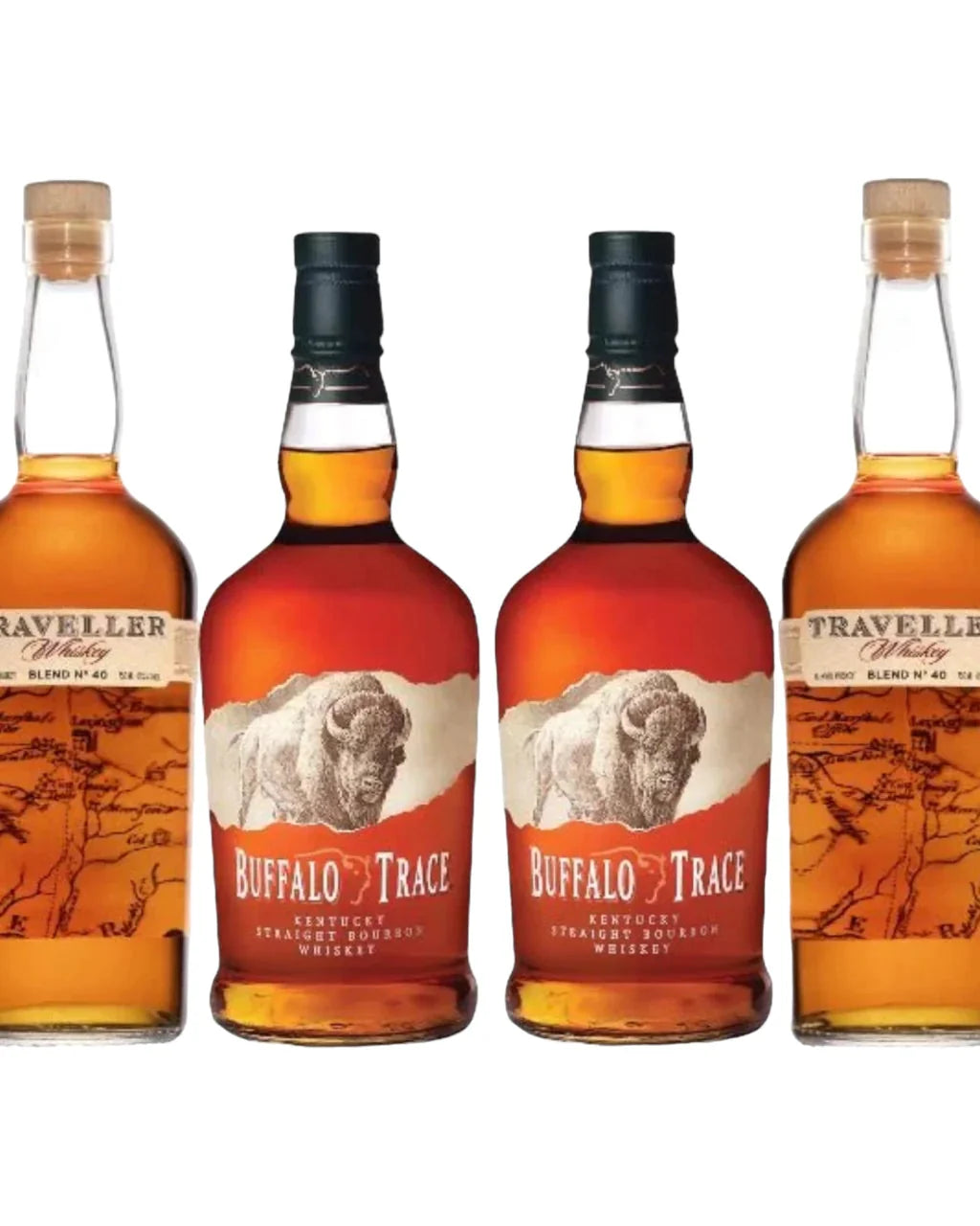 Traveller Whiskey & Buffalo Trace Bourbon Bundle (4 Pack)