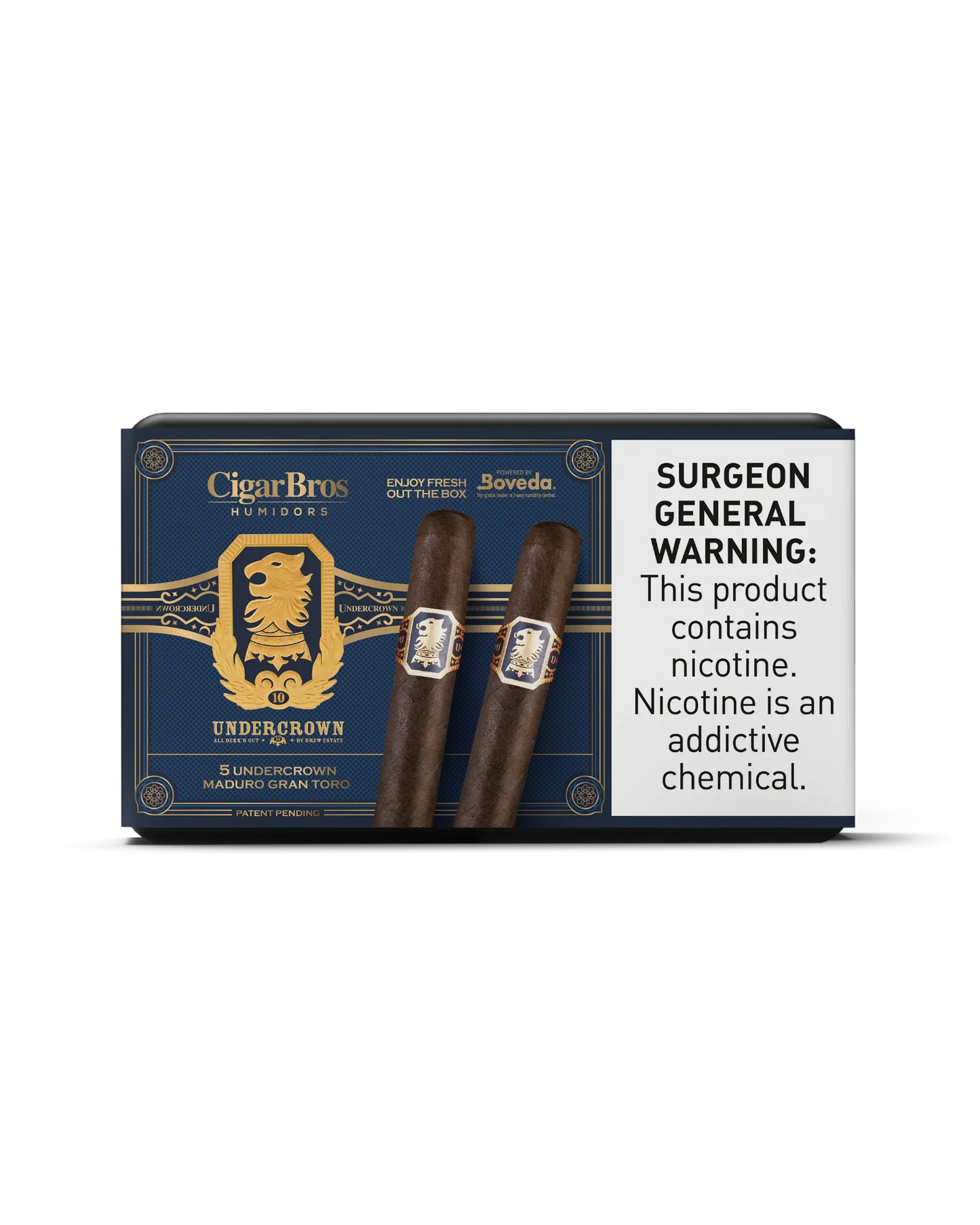 UnderCrown Maduro Gran Toro Cigar With Personal Humidor by CigarBros (Box of 5)