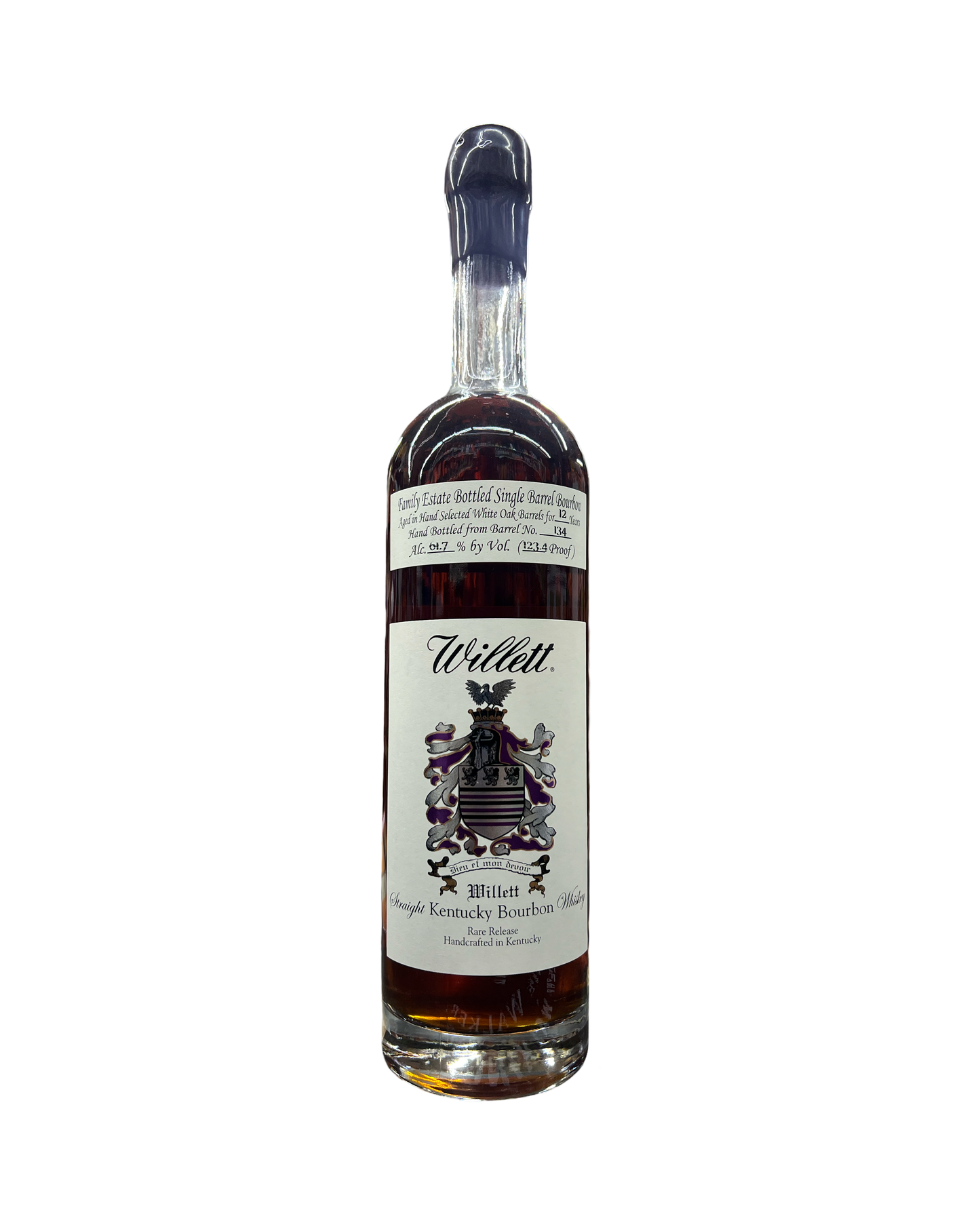 Willett Family Estate Bottled Single Barrel 12 Year Old Barrel No. 134 Wax Top Kentucky Straight Bourbon Whiskey