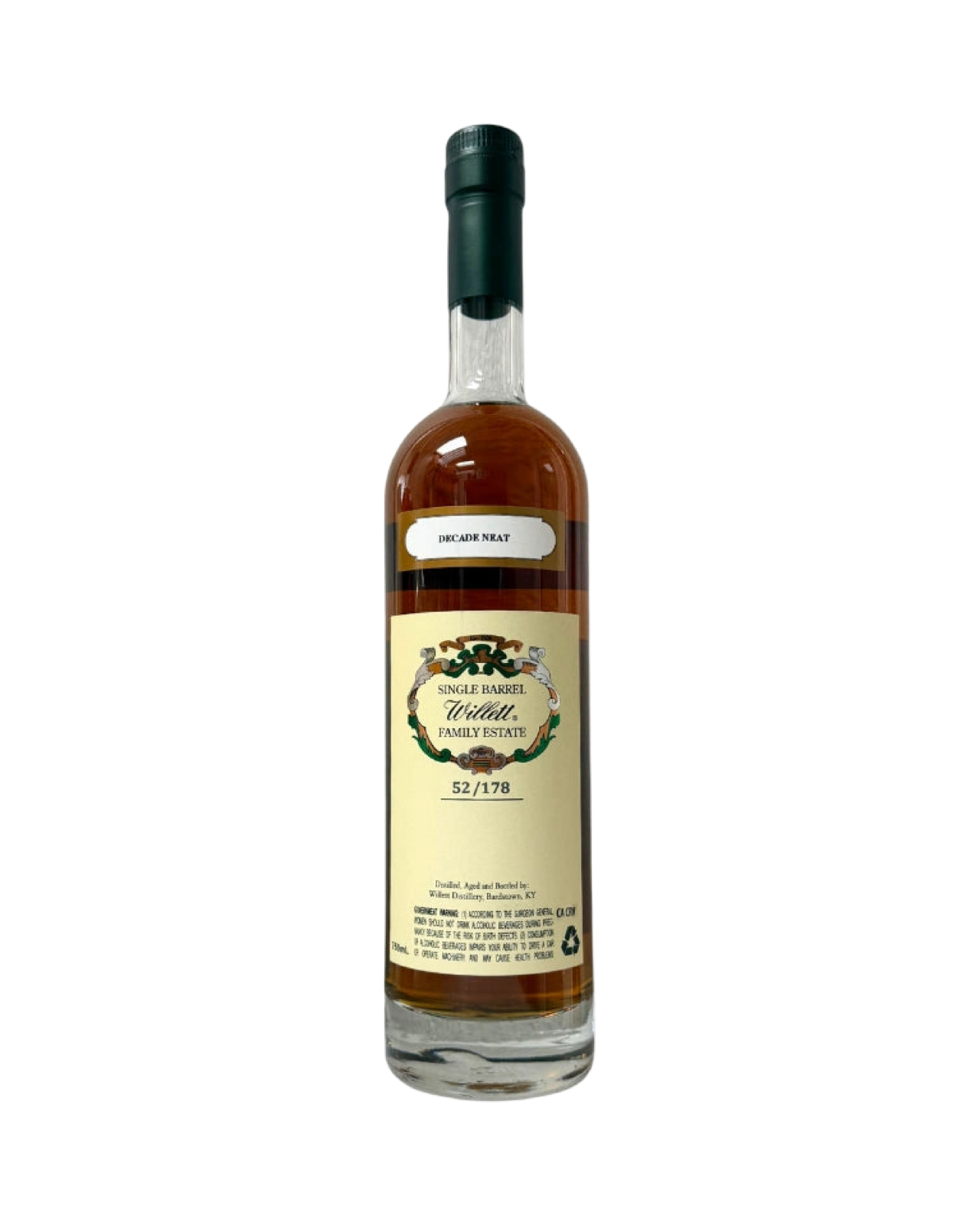Willett Family Estate Decade Neat 10 Year Old Single Barrel #1515 Rye Whiskey 750ml