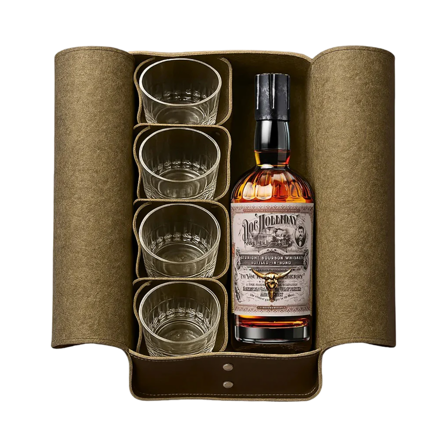 World Whiskey Society Doc Holliday 11 Year Old Straight Bourbon Whiskey Limited Edition Physician Bag Set