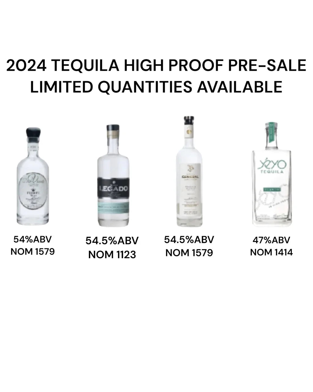 Yeyo Don Vicente, General Gorostieta & El Gran Legado High Proof Blanco Tequila Bundle 4-Pack