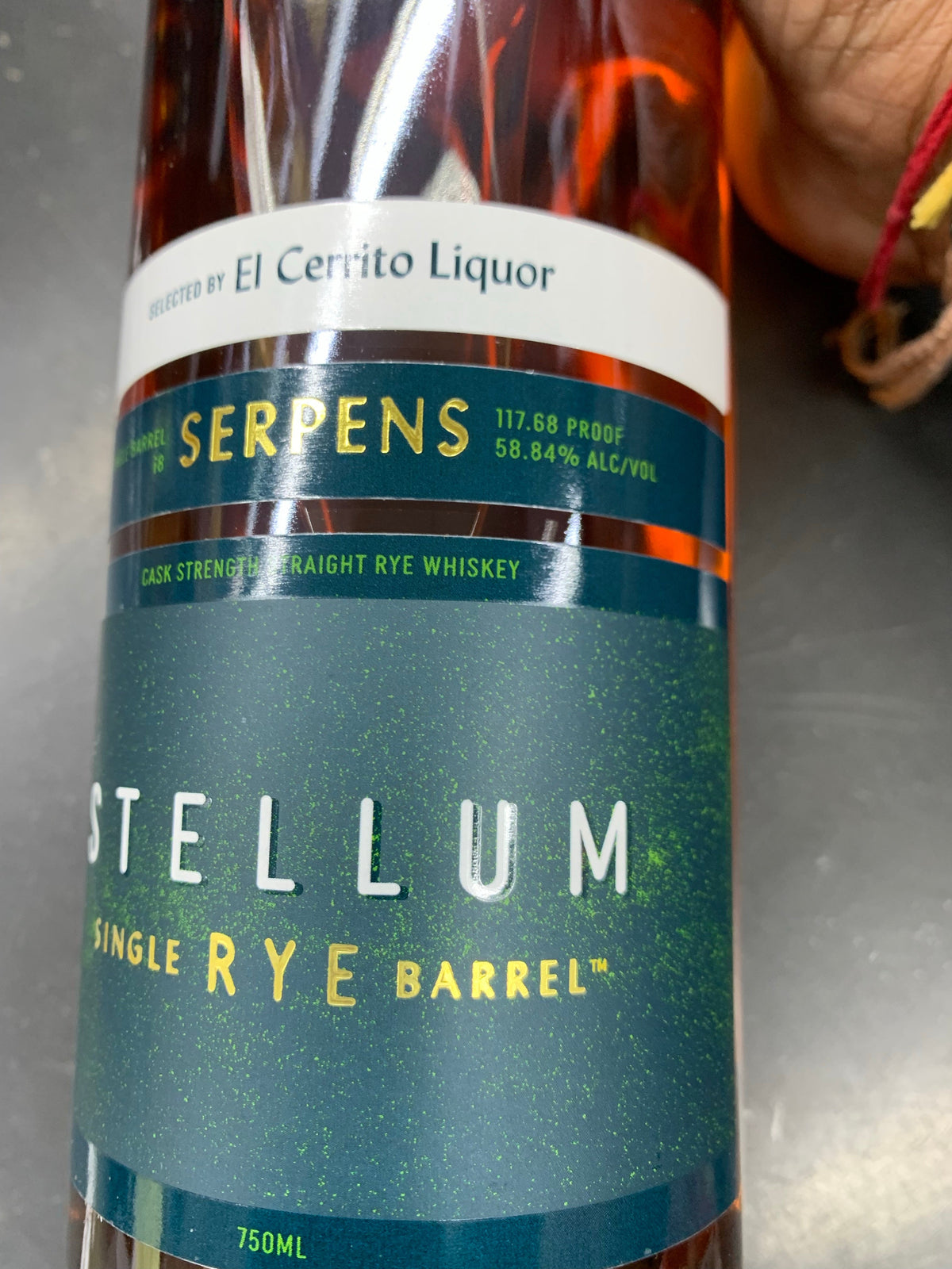 Stellum Single Barrel Cask Strength El Cerrito Store Pick Straight Rye Whiskey