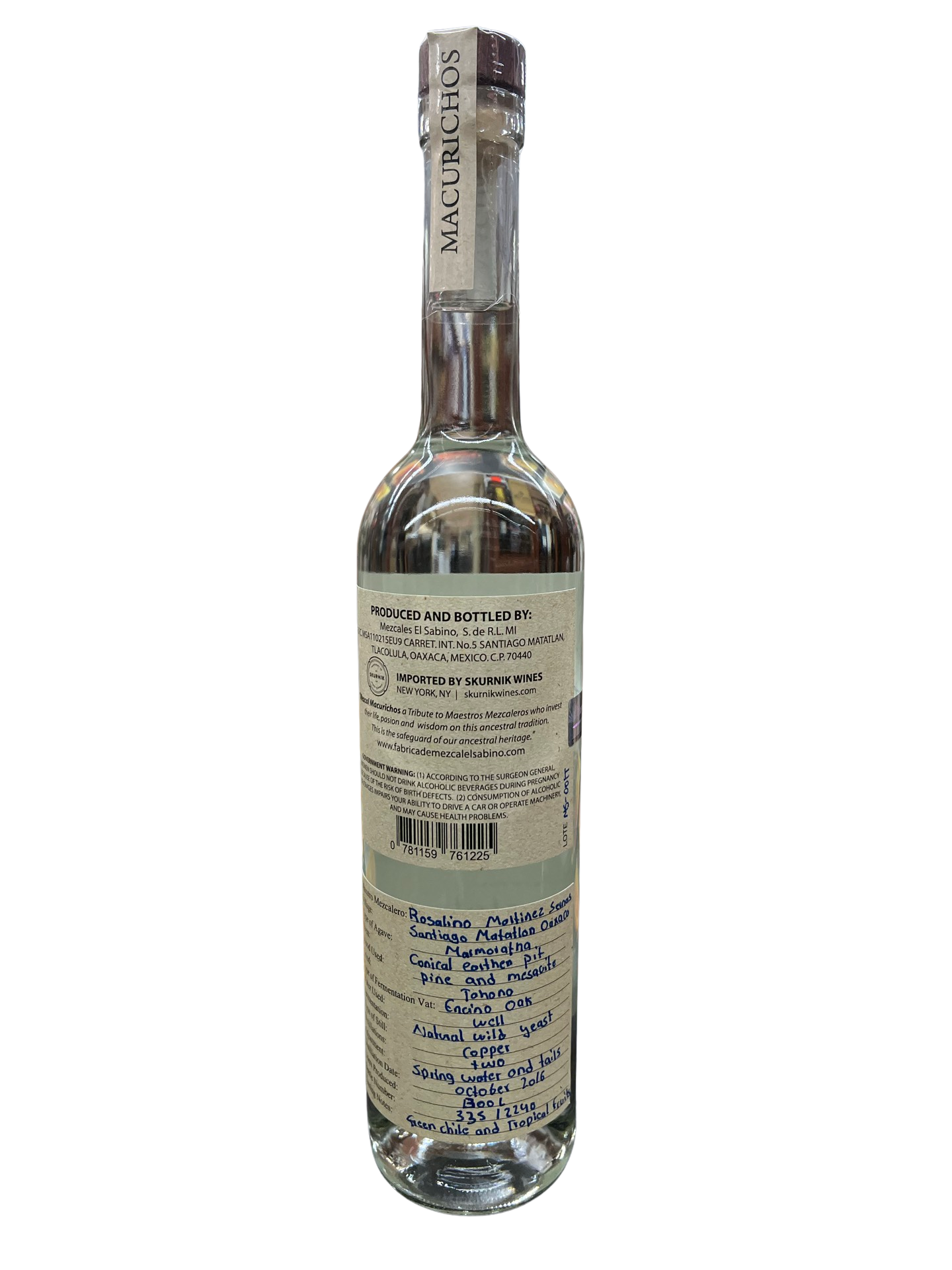 Macurichos Tepeztate Joven Mezcal 750ml