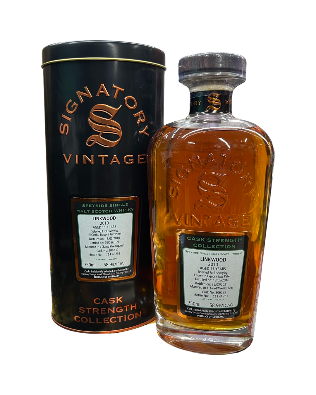 2010 Signatory Vintage Cask Strength Collection Linkwood 11 Year Old Single Malt El Cerrito Liquor Store Pick Scotch Whisky 750ml