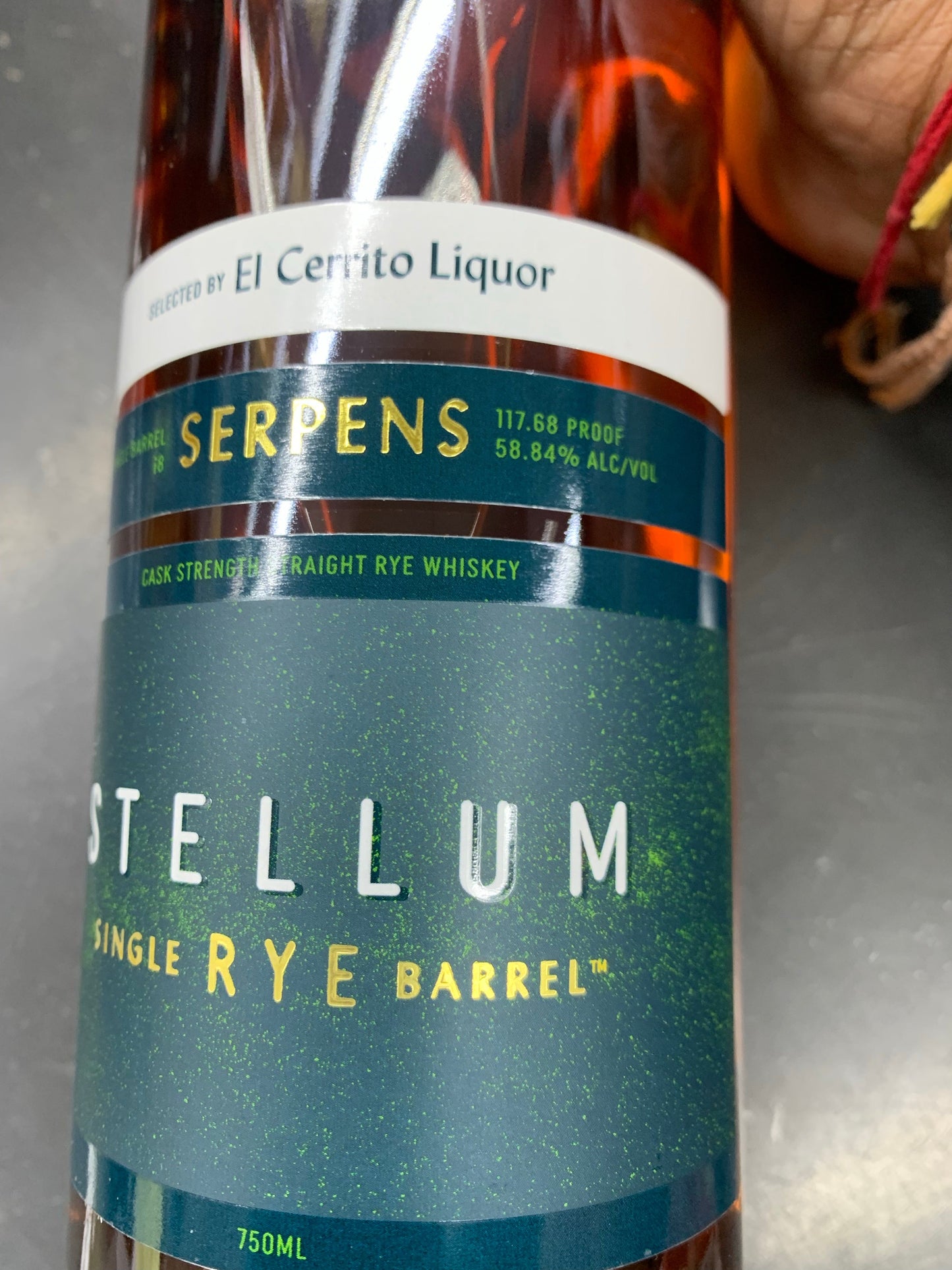 Stellum Single Barrel Cask Strength El Cerrito Store Pick Straight Rye Whiskey