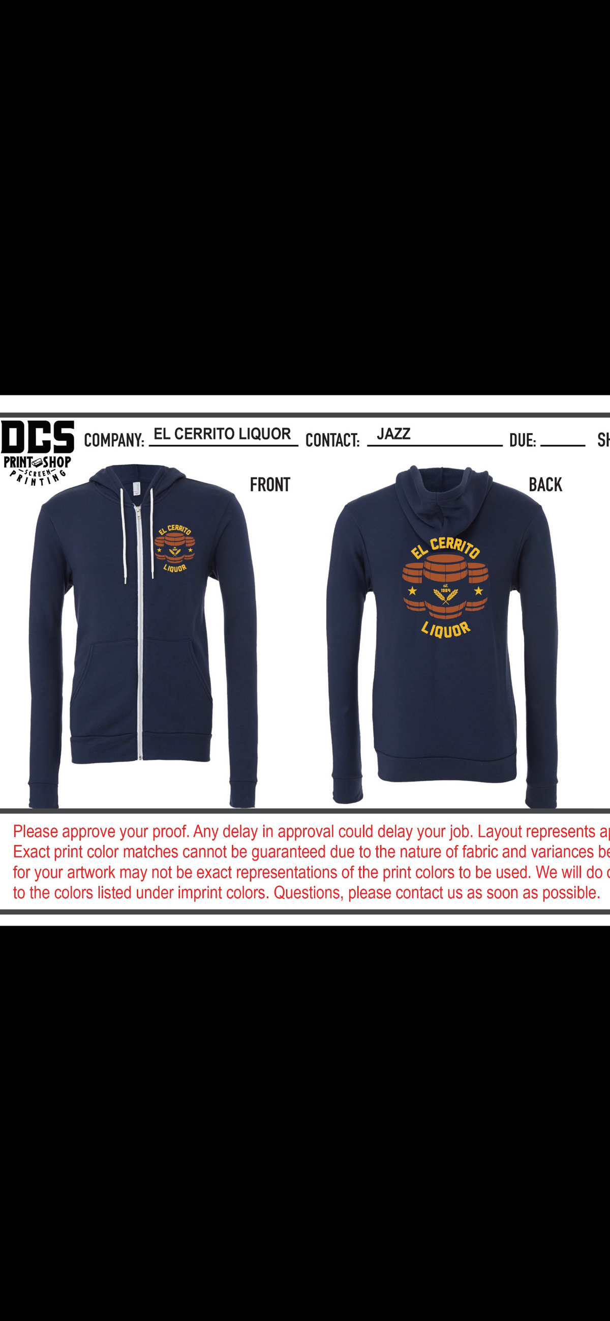 EL Cerrito Liquor Fleece Full-Zip Hoodie X-Large