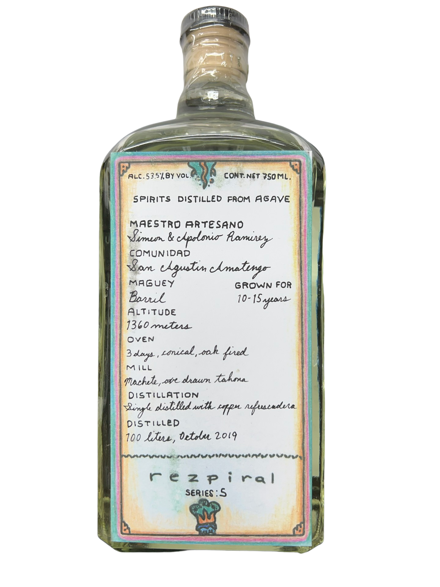 Rezpiral Apolonio & Simeon Ramirez Barril Agave Spirit 750ml