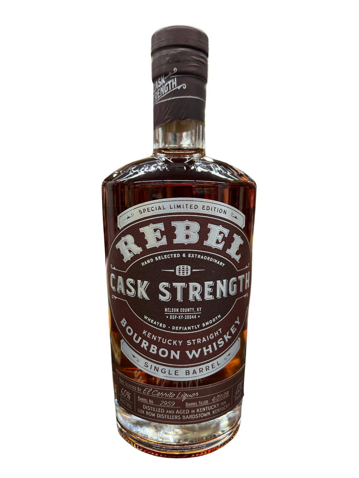 Rebel Single Barrel Cask Strength El Cerrito Liquor Store Pick Kentucky Straight Bourbon Whiskey 750ml