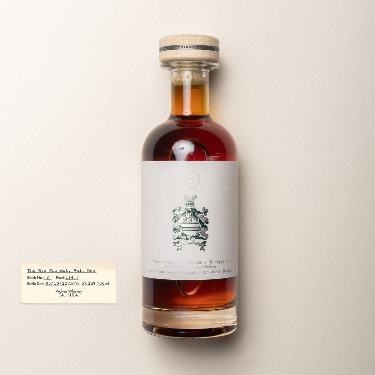 Wolves & Willett Family Estate The Rye Project Batch No. 2 Straight Rye Whiskey 750ml