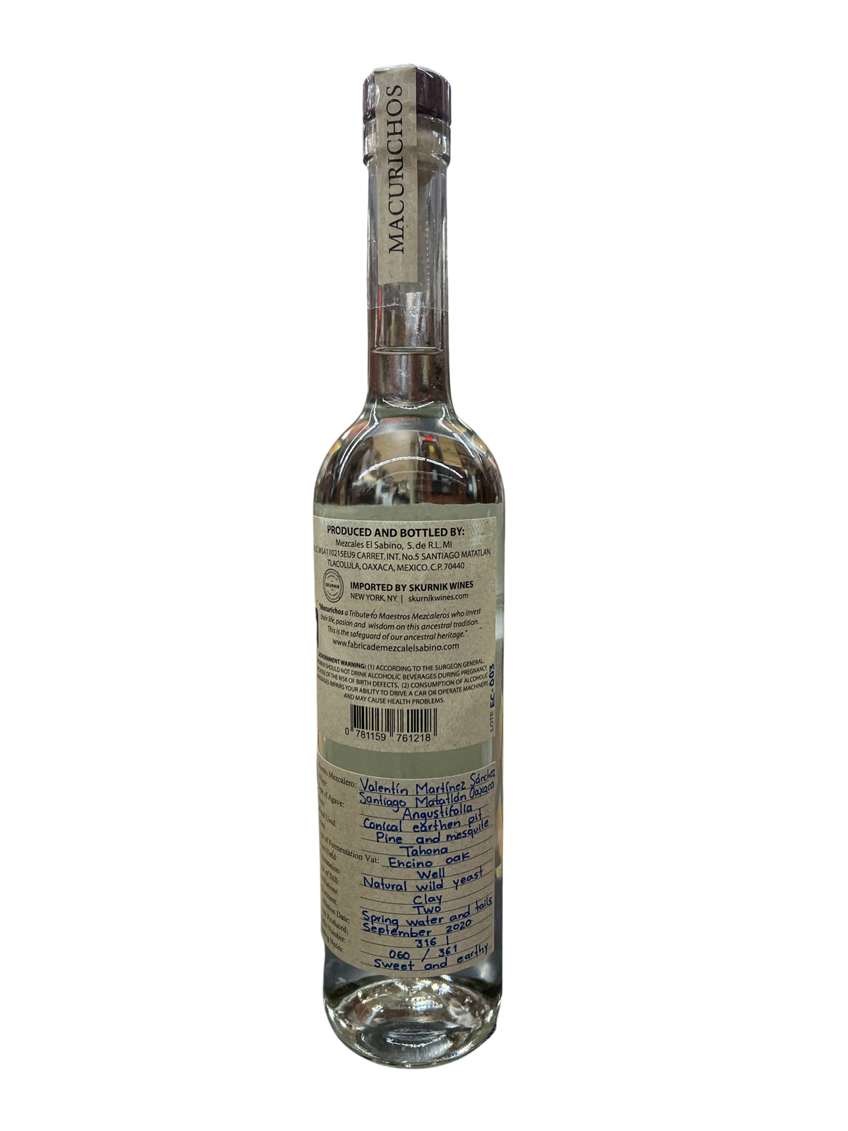 Macurichos Espadin Destilado Con Cacao Mezcal 750ml